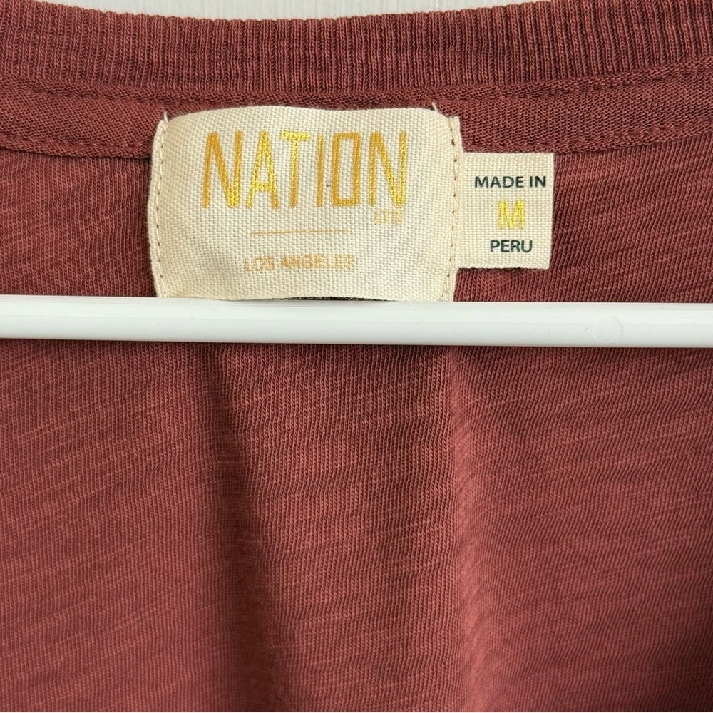 Anthropologie Nation LTD Emilia Rusted Rose V Neck Drama Puff Sleeve Top Size M - Picture 8 of 13